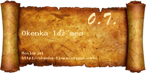 Okenka Tímea névjegykártya
